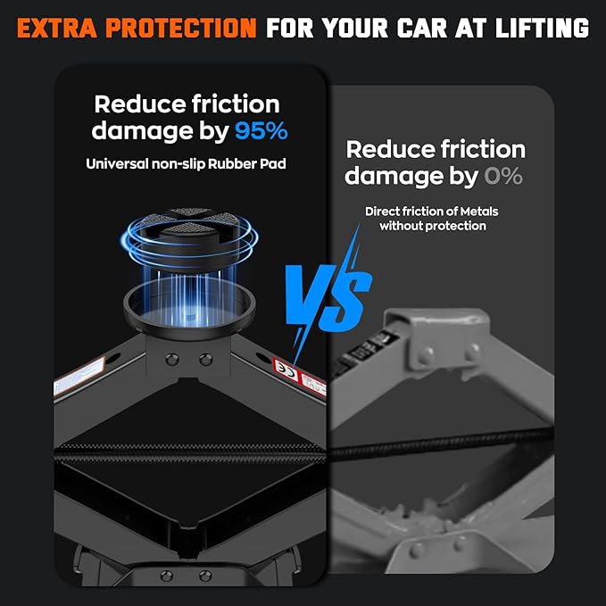 Scissor Jack 3 Ton, 4.1"-18.3" Lifting Car Jack, Heavy Duty Car Jack Kit, Portable Tire Changing kit with Lug Wrench, Tire Jack Tool for Car SUV MPV