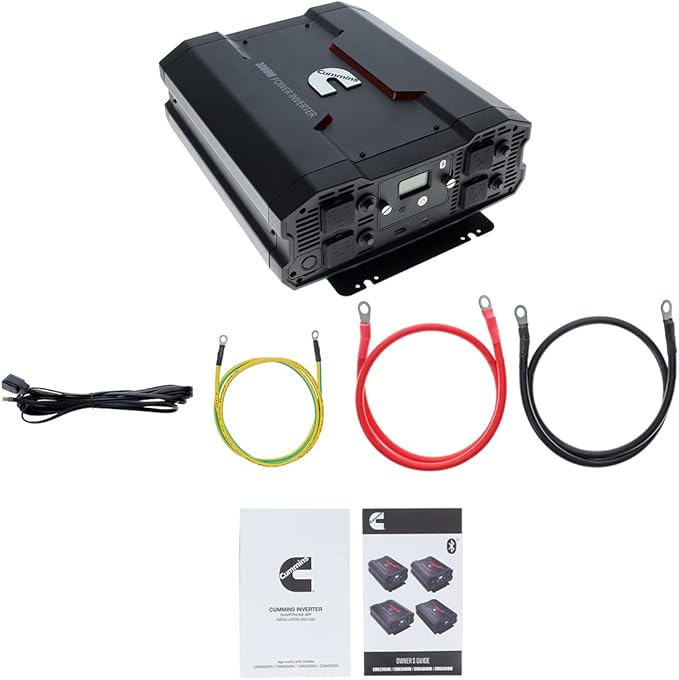 Cummins 3000 Watts Inverter Modified Sine Wave Truck Inverter 12 Volts to 110 Volts Four AC Outlets Two USB Ports (Plus Cable Kit)- CMN3000W - Inverters for Vehicles, Van Life, Camping