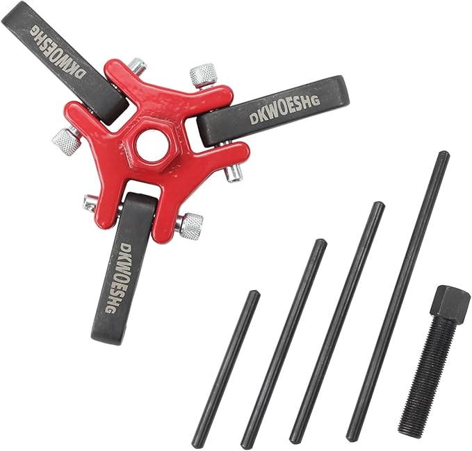 Harmonic Balancer Puller & Crankshaft Pulley Removal Tool Kit - 3 Jaw Puller Set Compatible with GM, Chevrolet, Cadillac, Chrysler, Ford, Dodge, Jeep, LS Engine, and More