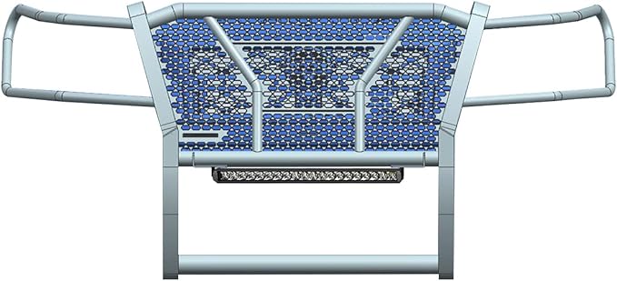 Black Horse Rugged Heavy Duty Grille Brush Bumper Guard Modular Black Come with Single Row LED Light Compatible with 2022-2024 Nissan Frontier-RU-NIFR22-B-K2