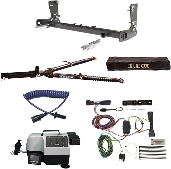 Blue Ox Ascent Tow Bar & Baseplate Combo with Electrical Cable Extension, EZ Light Wiring & Patriot Flat Tow Brake fits 2020 2025 Gladiator | Includes TrendsAuto Decal