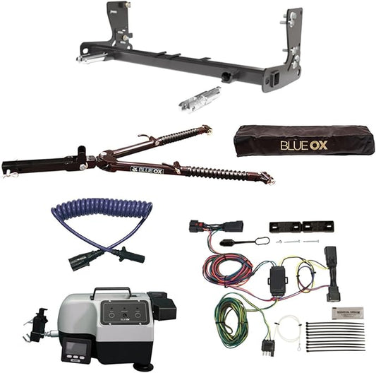 Blue Ox Ascent Tow Bar & Baseplate Combo with Electrical Cable Extension, EZ Light Wiring & Patriot Flat Tow Brake fits 2020 2025 Gladiator | Includes TrendsAuto Decal