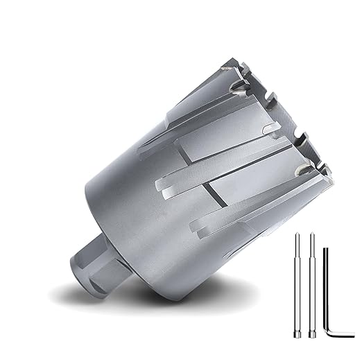 1-9/10" x 2" Annular Cutter with Weldon Shank,Carbide Tip Annular Drill Bit for Stainless Steel, Iron (2" Depth, 1-9/10" Diameter)