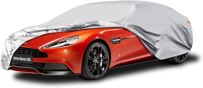 Waterproof Car Cover for Aston Martin DBS(1967-2024), 5 Layers Compatible with Aston Martin DBS All Weather, Snowproof Windproof Rain Ice Sun UV Protection