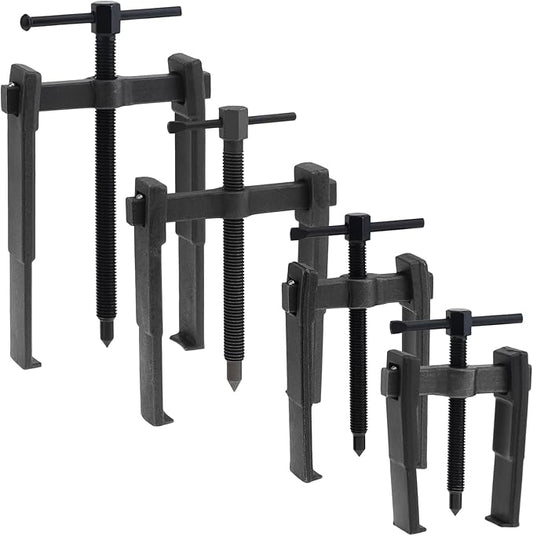 ChgImposs 4 Pcs 2 Jaw Gear Puller Set (3/4/6/8 Inch) – Heavy Duty Carbon Steel Reversible Bearing Pullers Removal Tool for Pulleys Flywheels Bearings Gears