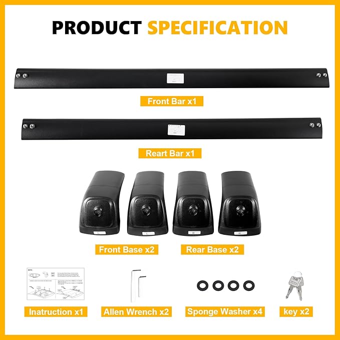 Tuyoung 260lbs Roof Rack Cross Bars Fit for Jeep Grand Cherokee 2011-2021 with Grooved Side Rails, All-Aluminum Lockable Anti-Theft Crossbars Rooftop Cargo Kayak Bike Luggage Racks Carrier Accessories
