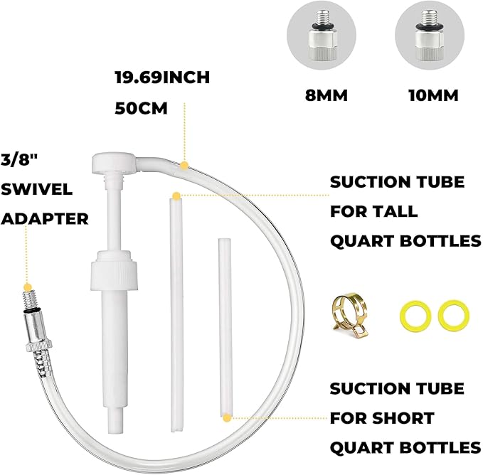 GlückMarine Boat Lower Unit Gear Lube Oil Pump for Standard Quart Bottles Compatible with Most Marine Outboard Motors and MerCruiser Sterndrives