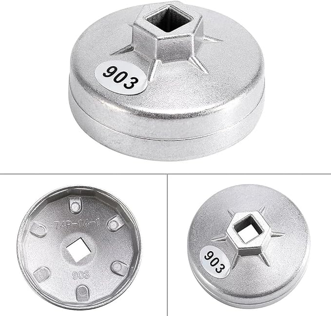 74mm 14 Flute Aluminum Oil Filter Wrench Socket Remover Tool Compatible with B MW Be nz AU DI