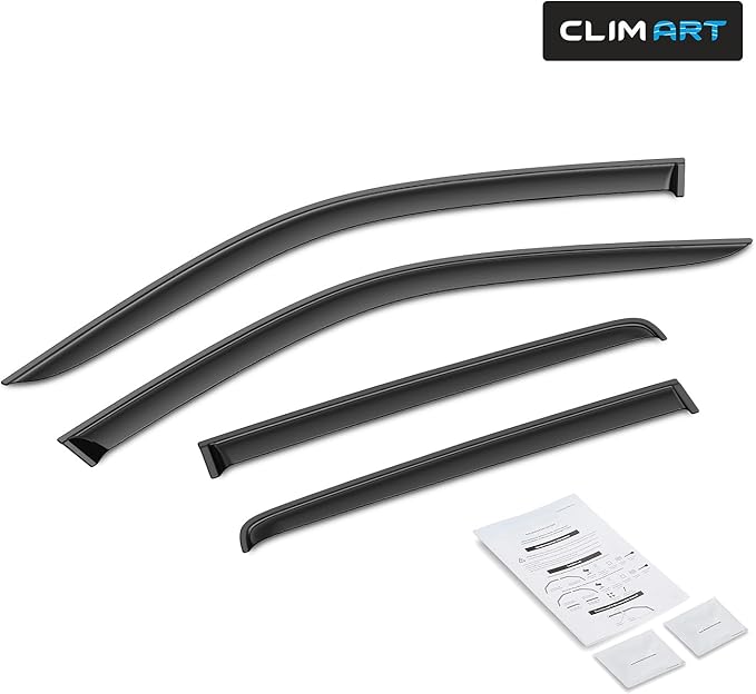 CLIM ART Incredibly Durable Rain Guards for Honda Ridgeline 2017-2026, Original Tape-on Window Deflectors, Vent Deflector, Window Visors, Car Accessories, 4 pcs. - 417356