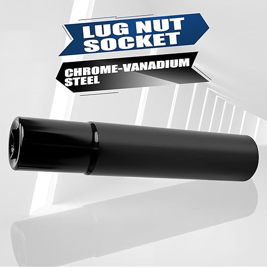 1/2-20 Spiked Lug Nuts, 3/4" Hex Closed End Nut with 1 Socket Key, Wheel Spiked Lug Nuts for Grand Cherokee, Cherokee, Liberty, Wrangler,Fit for Aftermarket Wheel (24Pcs,Black)