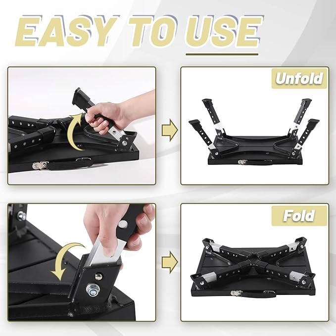 1000Lbs Heavy Duty Rv Steps, 4 Levels Adjustable Step Stool, Portable Folding Step Stool, Easy Use Camper Steps for Rv/Trailer/Truck/SUV, Lightweight Rv Step for Adults/Seniors/Dog by SOUHEILO