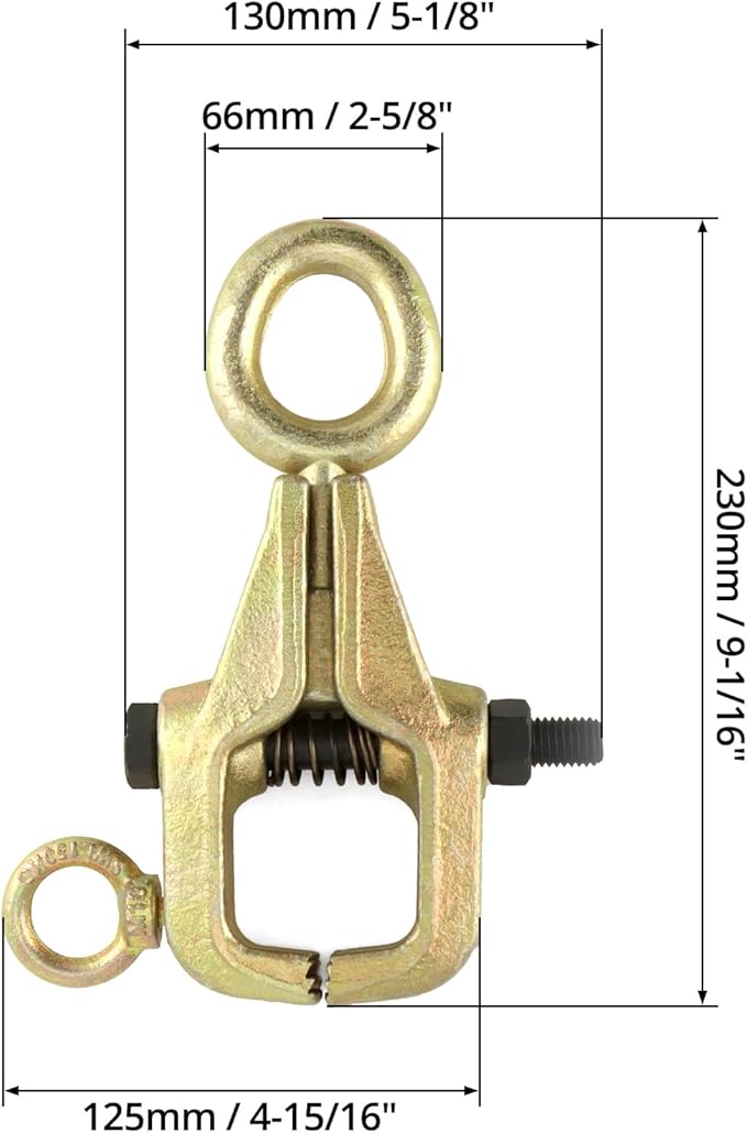 QWORK Auto Body Repair Pull Clamp, 5 Ton Top and Straight 2 Way Auto Body Clamps, Self Tightening Frame Pull Clamp for Automotive Car Vehicle Body Repair