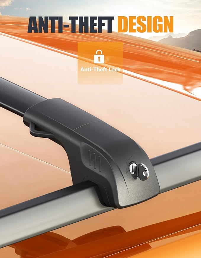 KINGGERI 300lbs Lockable Roof Rack Cross Bars Compatible with BMW X7 G07 2019-2025 with Raised Side Rails, Heavy Duty Aluminum Roof Rails Crossbars Cargo Luggage SUV Accessories