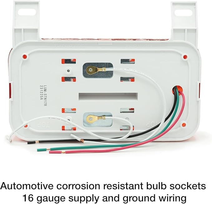 Lumitronics Red Surface Mount Stop/Turn/Tail, License Bracket/Light for RV, Trailer, Camper, 5th Wheel and Motorhomes (Black)