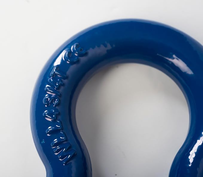 Hi-Gear Pack of 2 Blue Bow Shackles 3/4" D Ring Shackle Rugged Unbreakable 28.5 Ton (57,000 Lbs) Maximum Break Strength with 7/8'' Pin Bow Screw Heavy Duty D Ring for 4x4 Vehicle Recovery