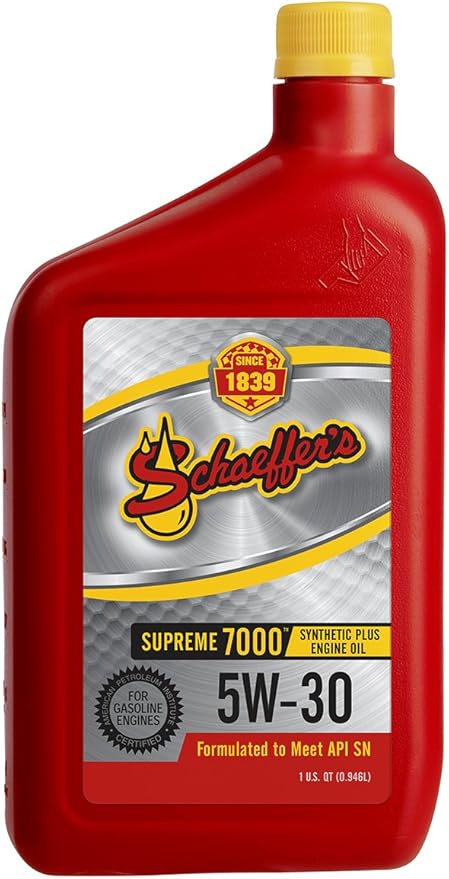 Schaeffer Manufacturing Co. 0701-012S Supreme 7000 Synthetic Plus Gasoline Engine Oil 5W-30, 1-Quart Bottle