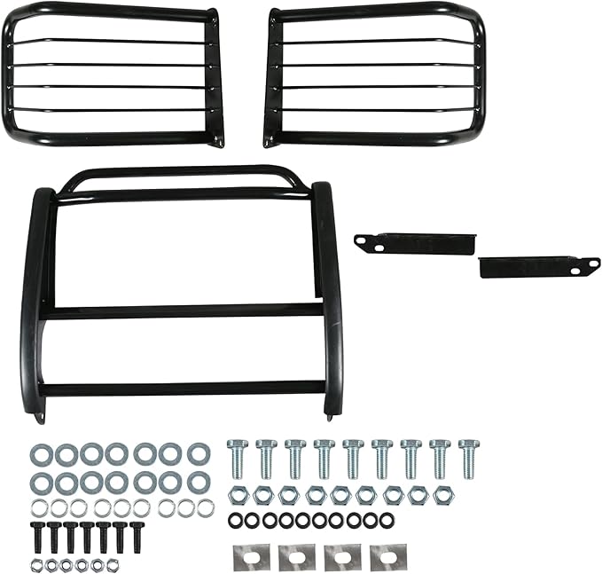 Brush Guard Grille Guard Fit for C/K Suburban 1500 2500 3500 1988-1998, fit for Blazer Jimmy Tahoe Yukon 1999-2007 Steel Front Bumper Protector Black