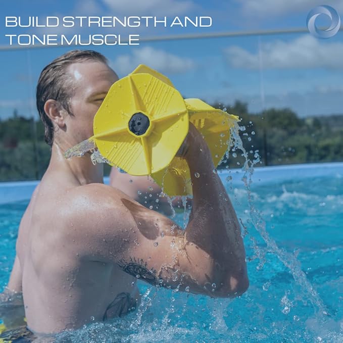 Hydro Tone - HYDRO-BELL Pool Weights for Water Exercise Pair | Water Weights | Functional Strength Training with Pool Weight | Aquatic Exercise Equipment | Quick Start Guide