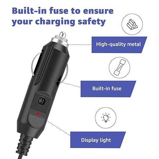 12V Replacement Charging Cable for Towmate Towlight Bars - Compatible with TM22G Limelight & All Light Duty Towmate Lights - Standard DC Charge End