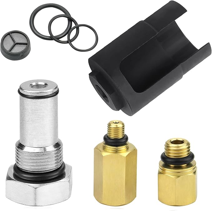 Mekar 6.0 IPR Valve Socket and Oil Rail Adapters Kits and 6.0 High Pressure Oil Pump IPR Valve Air Test Fitting Tool with Seal Kit Compatible with 6.0L Powerstroke Diesel Engine