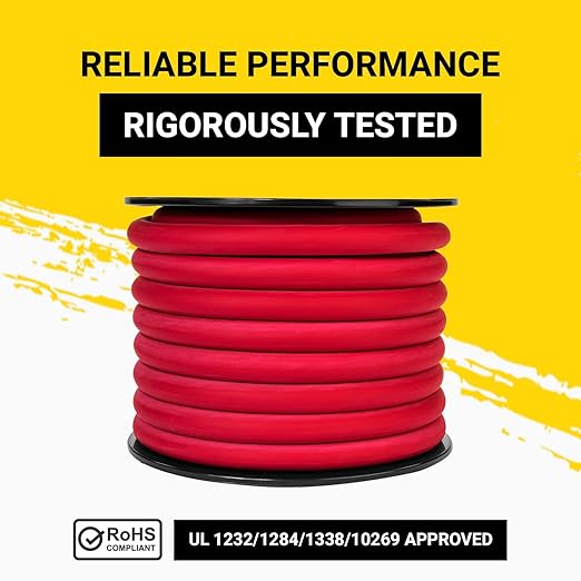 Spartan Power Welding Lead & Car Battery Cable - DIY Bulk Automotive Grade Copper Wire - 600 Volt, 2 AWG, 150 Foot, Red