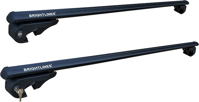 BrightLines 53" All Black Universal Crossbars Roof Racks Compatible with Raised Roof Side Rails for Kayak Luggage ski Bike Carrier, a Set of 2 (Black)