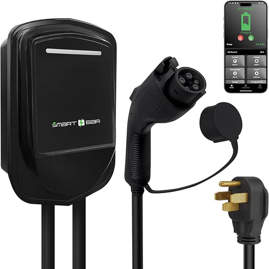 SBB Home Smart Level 2 EV Charger up to 40Amp, 240V Indoor/Outdoor Fast Car Charging Station with App, Wi-Fi Enabled EVSE, NEMA 14-50 Plug Electric Car Charger Compatible with All EV Models