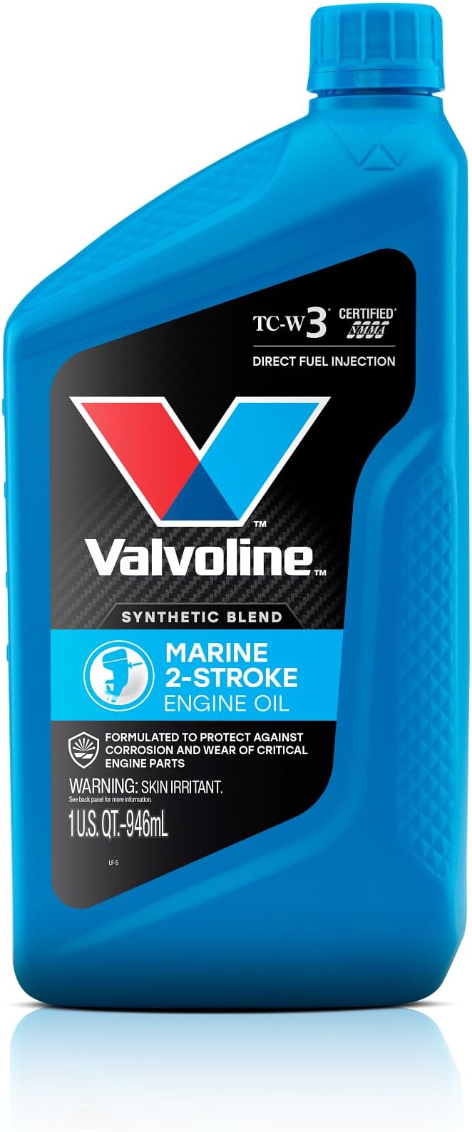 Valvoline 2-Cycle Marine TCW-3 Motor Oil 1 QT, Case of 6