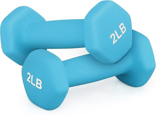 MADOG Dumbbell Set, Anti-Slip Neoprene Coated Hexagon Hand Weights for Home Gym Equipment Workouts Strength Training