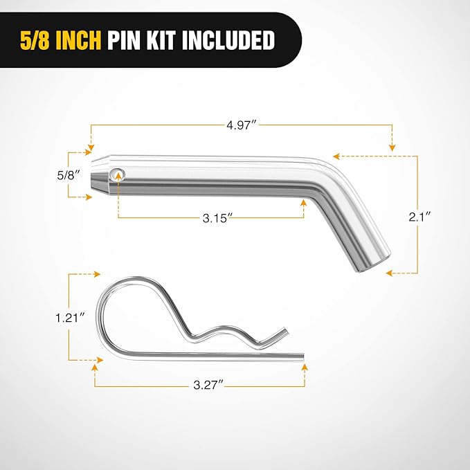 Nilight Shackle Hitch Receiver 2Inch 45000 LBs Breaking Strength 3/4" D Ring w/Trailer Pin Heavy Duty Solid Recovery Towing Kit for Trucks Jeeps Off Road