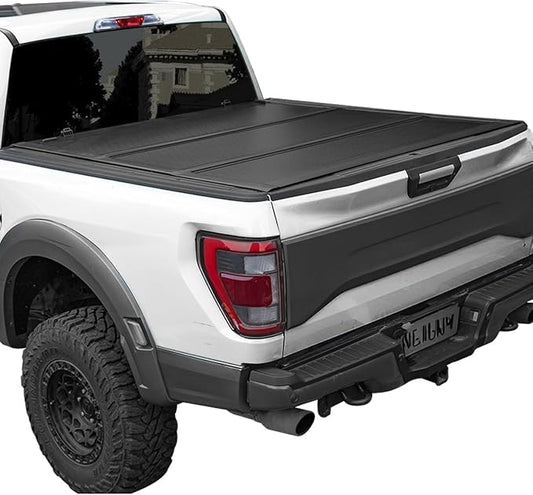 Flip-up Hard Folding Tonneau Cover compitable with 2019-2025 Dodge Ram 1500 New Body Style 6.4ft(76.3") Bed w/o RamBox, Low Profile Style