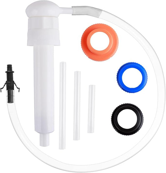 Automotive Fluid Transfer Hand Pump, 30cc Capacity for Gallon Bottles, Oil and Antifreeze Transfer, Wide Mouth Quart Bottles
