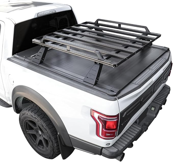 Syneticusa AR Automatic Retract Hard Tonneau Cover with Storage Cargo Platform R2 Rack Fits 2016-2026 Tacoma 5' Bed Waterproof Off Road