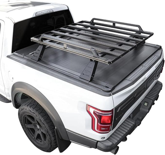 Syneticusa AR Automatic Retract Hard Tonneau Cover with Storage Cargo Platform R2 Rack Fits 2016-2026 Tacoma 5' Bed Waterproof Off Road