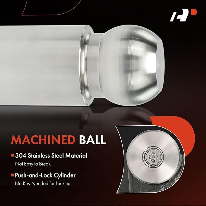 A-Premium Trailer Hitch Locks, 2 5/16 inches RV Trailer Coupler Lock, Ball Coupler, Adjustable Straight Tongue Trailer Coupler, 5.6KG Heavy Duty Lock (2.35KG Lock Ball) - with Straight Lip, with 2 key