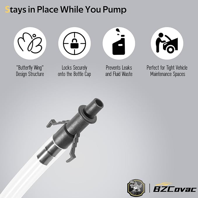 30cc Hand Oil Transfer Pump Fluid Pump for Gallon Bottles and Wide-Mouth Quart Bottles - Transfers Gear Oil, Transmission Fluid, Differential Fluid, and Antifreeze