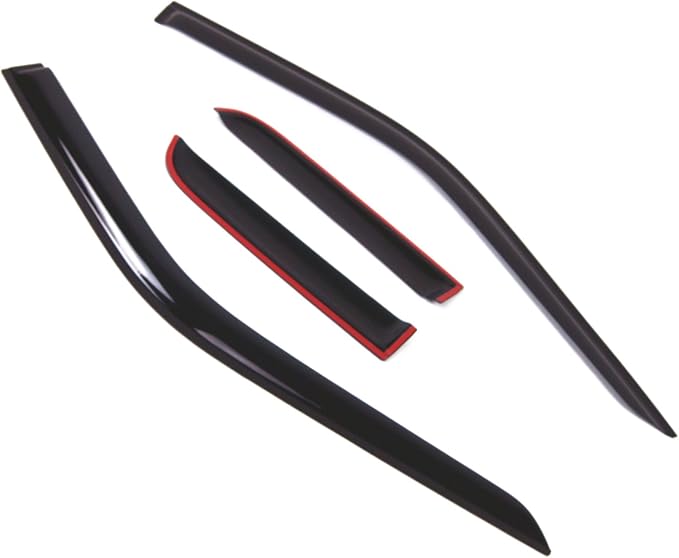 TuningPros Outside Mount Window Vent Visors Rain Guards Compatible with Ford F-150 SuperCab 2015-2016 | Side Window Wind Deflectors Rain Shields | Smoke Tinted, 4 Pcs Set, DGWV-793