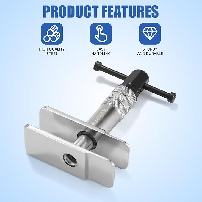 KZINO Heavy Duty Brake Caliper Compression Tool - Universal Motorcycle & Auto Caliper Spreader, Piston Compressor & Brake Pad Press Tool Kit