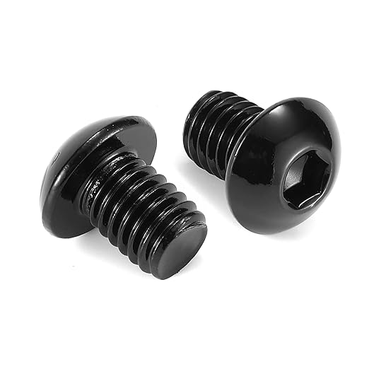 1/4-20 x 1/2" Button Head Socket Cap Bolts Screws, 10Pcs 304 Stainless Steel 18-8, Allen Hex Drive, Black Oxide by SG TZH(with Hex Spanner)