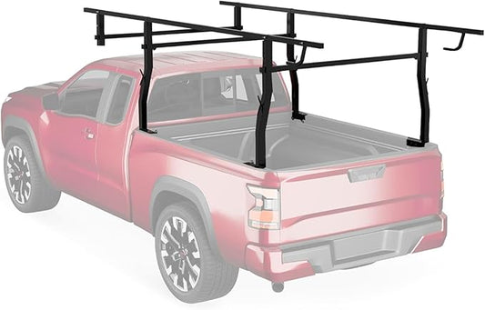 1000 LBS Adjustable Truck Bed Rack, Powder-Coated Steel Over-Cab Rack, 49-65 Inch Width Fit Long Cab/Full Size Trucks, Utility Rack for Ladder, Lumber, Kayak