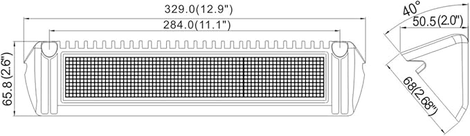 Raycharm 13" RV Exterior LED Flood Light Fixture, 40° Down Angle Beam, 4000K Natural-White, 12V/24V DC, High Lumen Output Low Current Draw, Aluminum Housing Black Finish, 1-Pack
