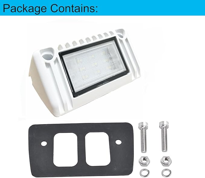 5 Inch RV LED Awning Porch Lights, Exterior Lighting, 12V/24V DC, 6000K Cool White, Down Angle Flood Beam, High Lumen Output for Truck Boat Trailer Campervan, White Finish, 1 Pack