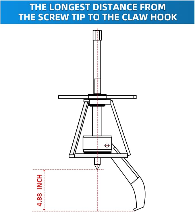 BESTOOL 3 Jaw Gear Puller,10 Ton Pulley Puller Tool, Removal Tool for Gears, Pulley and Flywheel