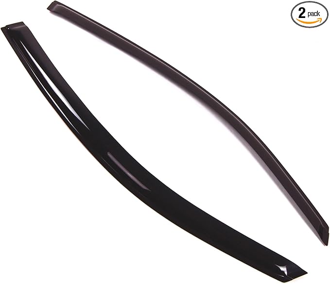 TuningPros Outside Mount Window Vent Visors Rain Guards Compatible with Ford Focus Coupe 2008-2011 | Side Window Wind Deflectors Rain Shields | Smoke Tinted, 2 Pcs Set, DGWV-175