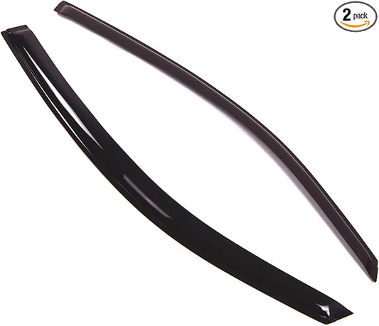 TuningPros Outside Mount Window Vent Visors Rain Guards Compatible with Ford Focus Coupe 2008-2011 | Side Window Wind Deflectors Rain Shields | Smoke Tinted, 2 Pcs Set, DGWV-175
