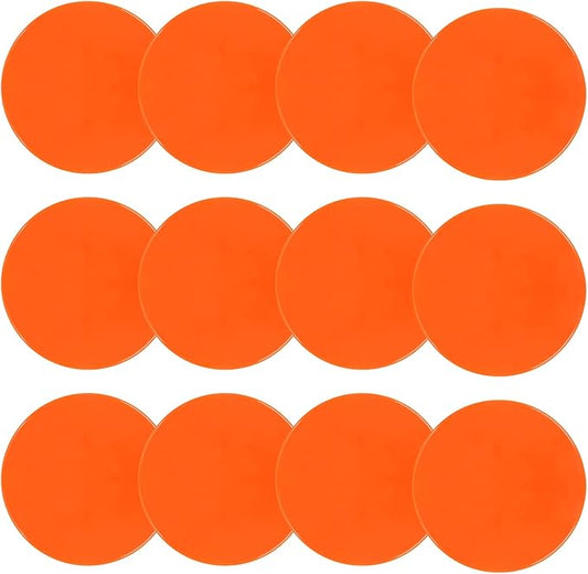 Poly Spots Spot Markers for Gym Floor 9 inch Flat Cones 12/24Pcs Non Slip Rubber Floor Dots for Kids Soccer Basketball Sports Speed Agility Training, Preschool Classroom Activities