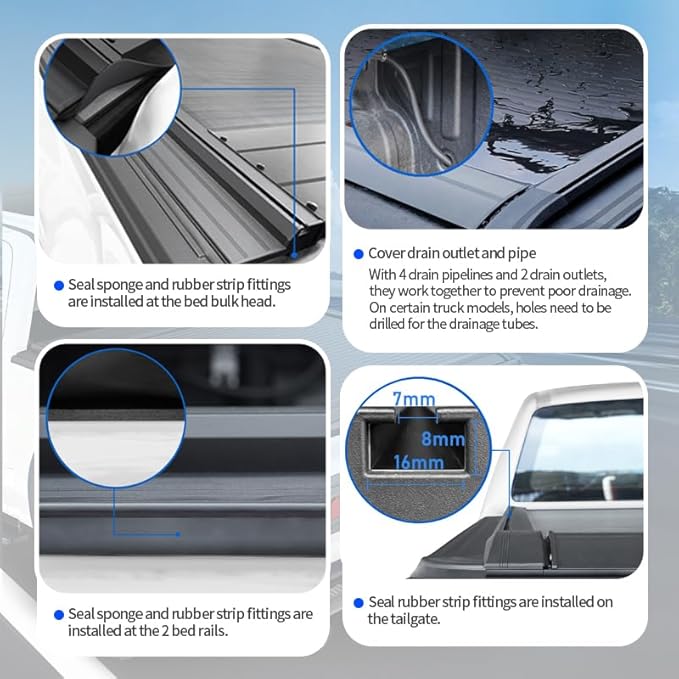 Retractable Hard Tonneau Cover Fits 2015-2025 Ford F-150 Truck Bed Tonneau Cover (Incl, Lightning/Raptor) (5.5 FT)