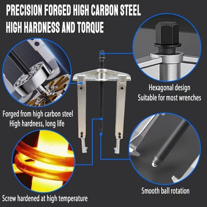 Gear Puller Set, 3 in1 Heavy Duty Bearing/Pulley Puller Kit, Lengthening Styles Cr-V Steel Gear Puller Tool for Removal Bearing, Gear, Pulley, Flywheel. Red