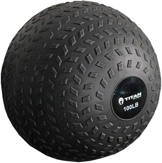 Titan Fitness Rubber Tread Slam Ball, Dead Bounce, Weight Workout - Throw, Catch, Slam, Twist