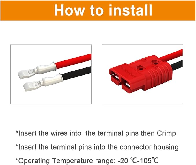 175A Connector Quick Connect Disconnect Genderless Battery Plug Connector 2 AWG for 4 Pack Red Suitable for Car Trailer Motor Winch Forklift
